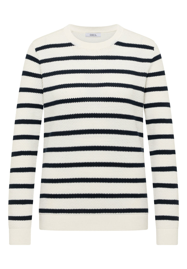 TOS_Structure stripe Roundneck, universal blue 25512 Bild 1