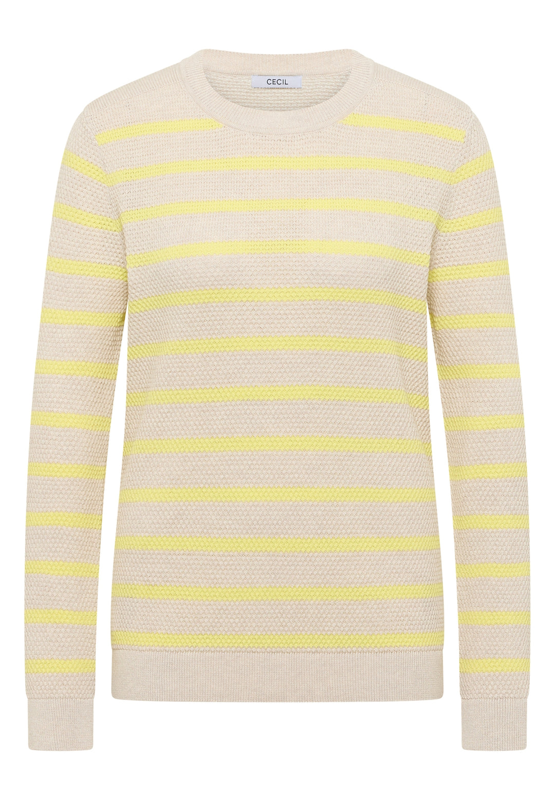 TOS_Structure stripe Roundneck, iced yellow 27374 Bild 1