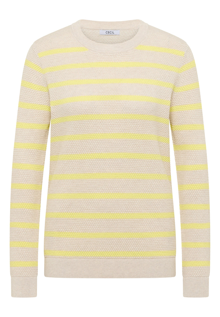 TOS_Structure stripe Roundneck, iced yellow 27374 Bild 1