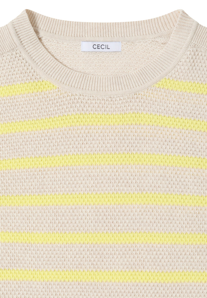 TOS_Structure stripe Roundneck, iced yellow 27374 Bild 2