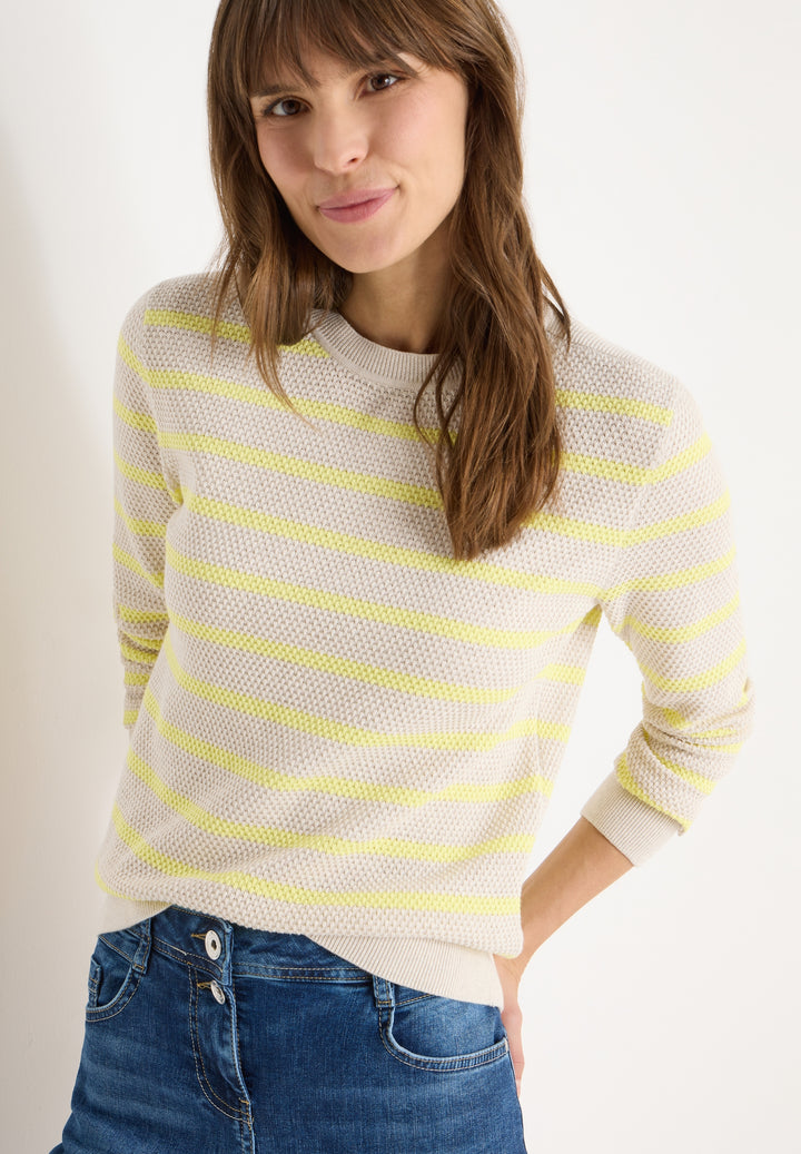 TOS_Structure stripe Roundneck, iced yellow 27374 Bild 3