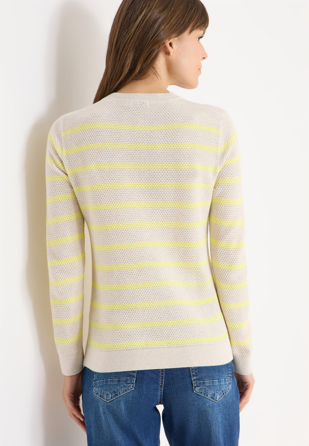 TOS_Structure stripe Roundneck, iced yellow 27374 Bild 4