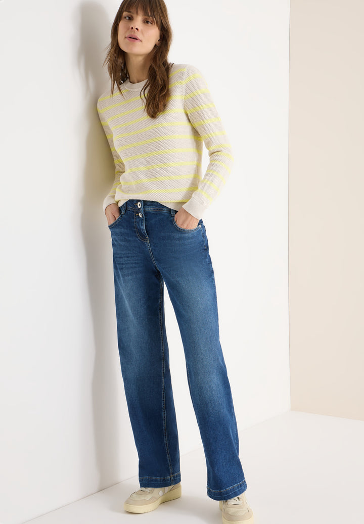 TOS_Structure stripe Roundneck, iced yellow 27374 Bild 5