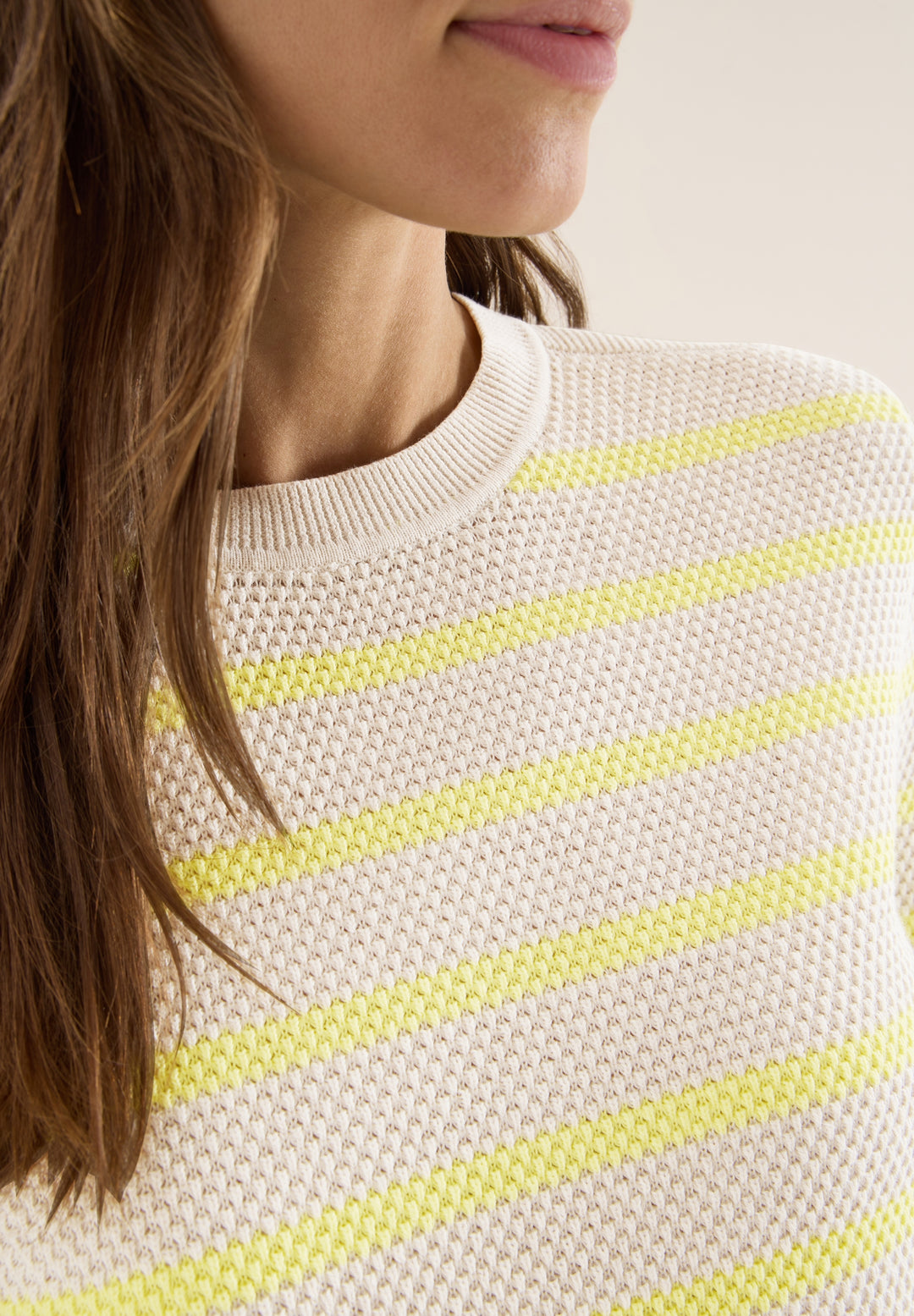 TOS_Structure stripe Roundneck, iced yellow 27374 Bild 7
