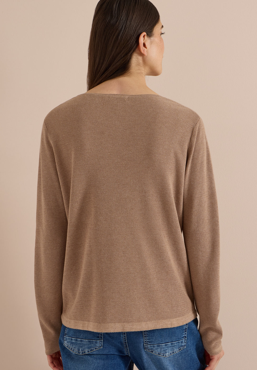 TOS_Structured Roundneck, creamy mocha melange 17796 Bild 4
