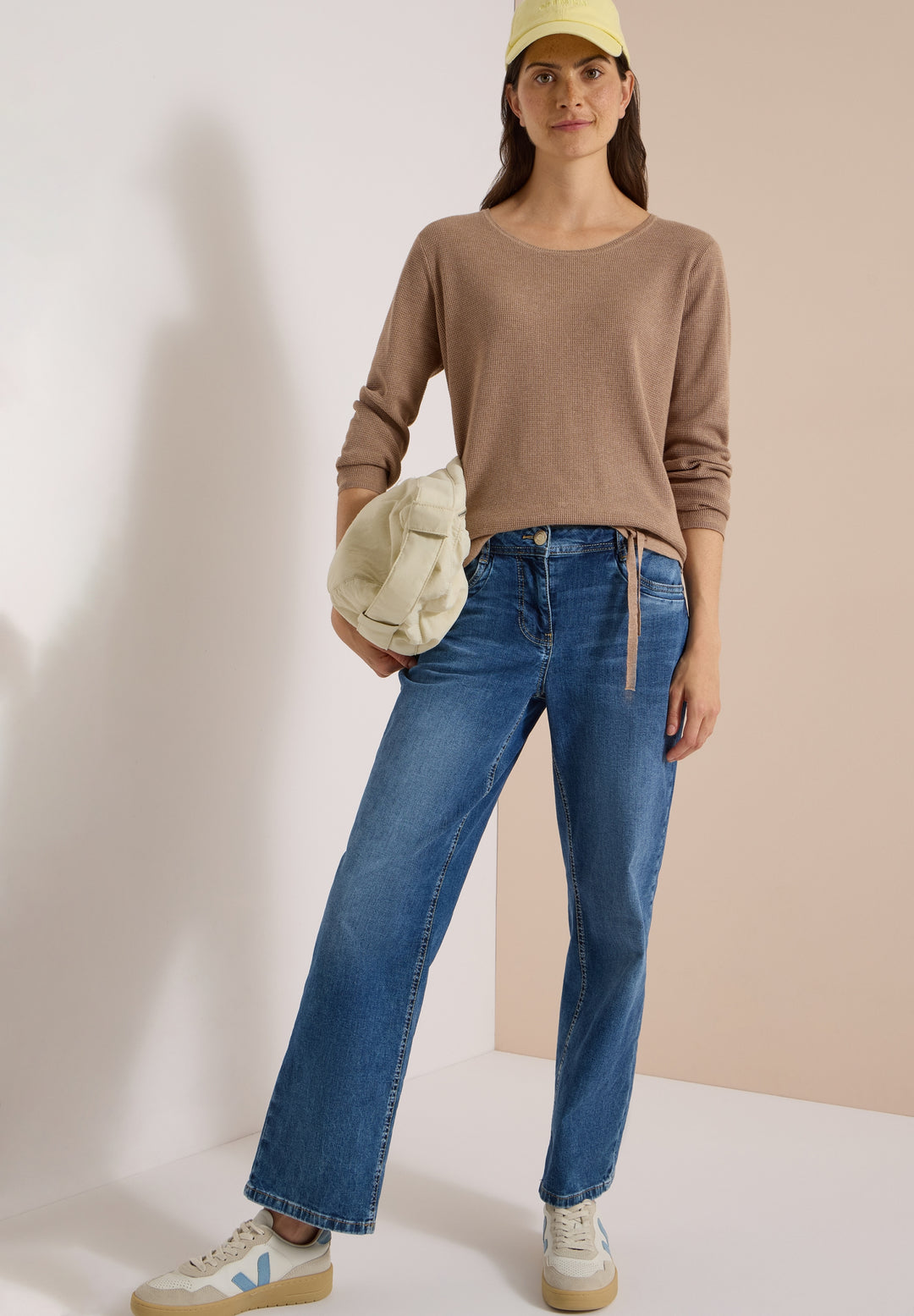 TOS_Structured Roundneck, creamy mocha melange 17796 Bild 5