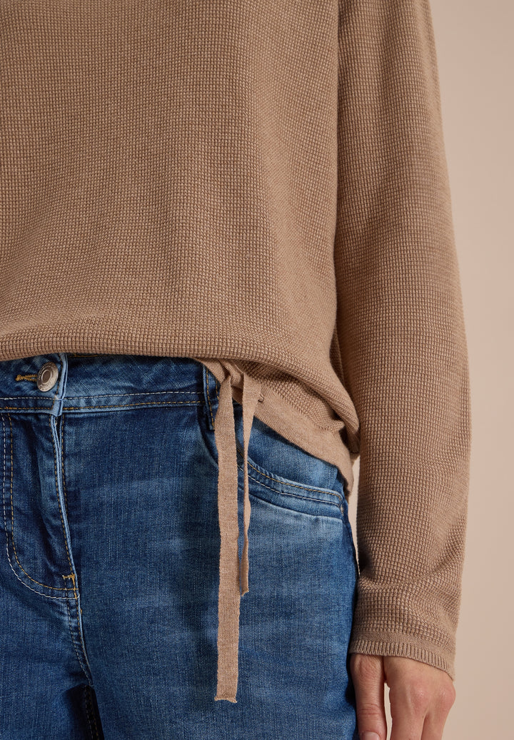 TOS_Structured Roundneck, creamy mocha melange 17796 Bild 6
