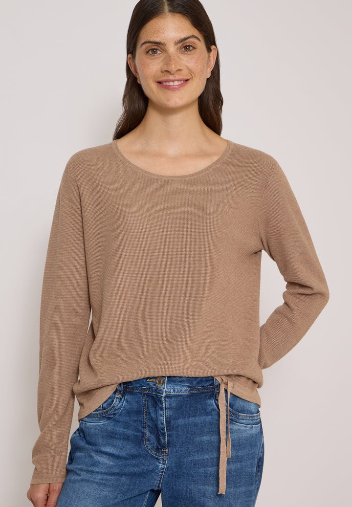 TOS_Structured Roundneck, creamy mocha melange 17796 Bild 7