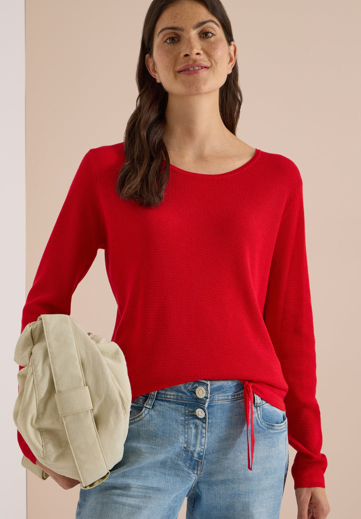 TOS_Structured Roundneck, flame red 17902 Bild 3