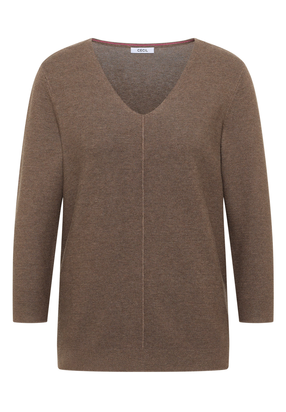 TOS_Structured V-neck, coffee taupe 17412 Bild 1