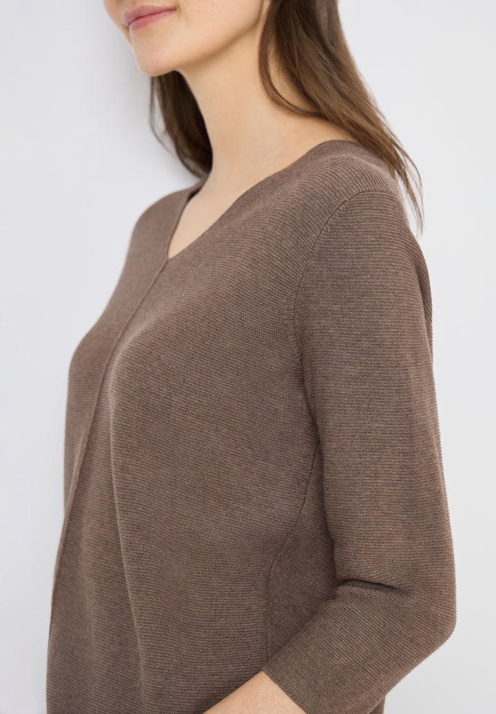 TOS_Structured V-neck, coffee taupe 17412 Bild 6