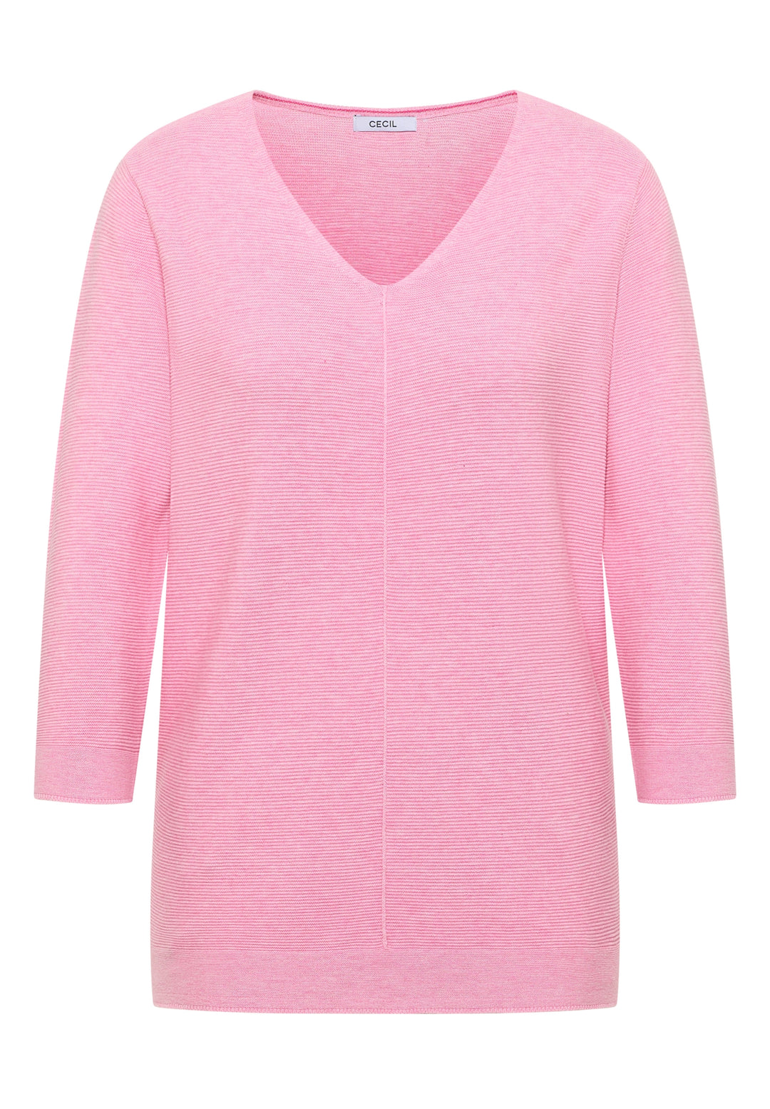 TOS_Structured V-neck, flamingo rose 17491 Bild 1