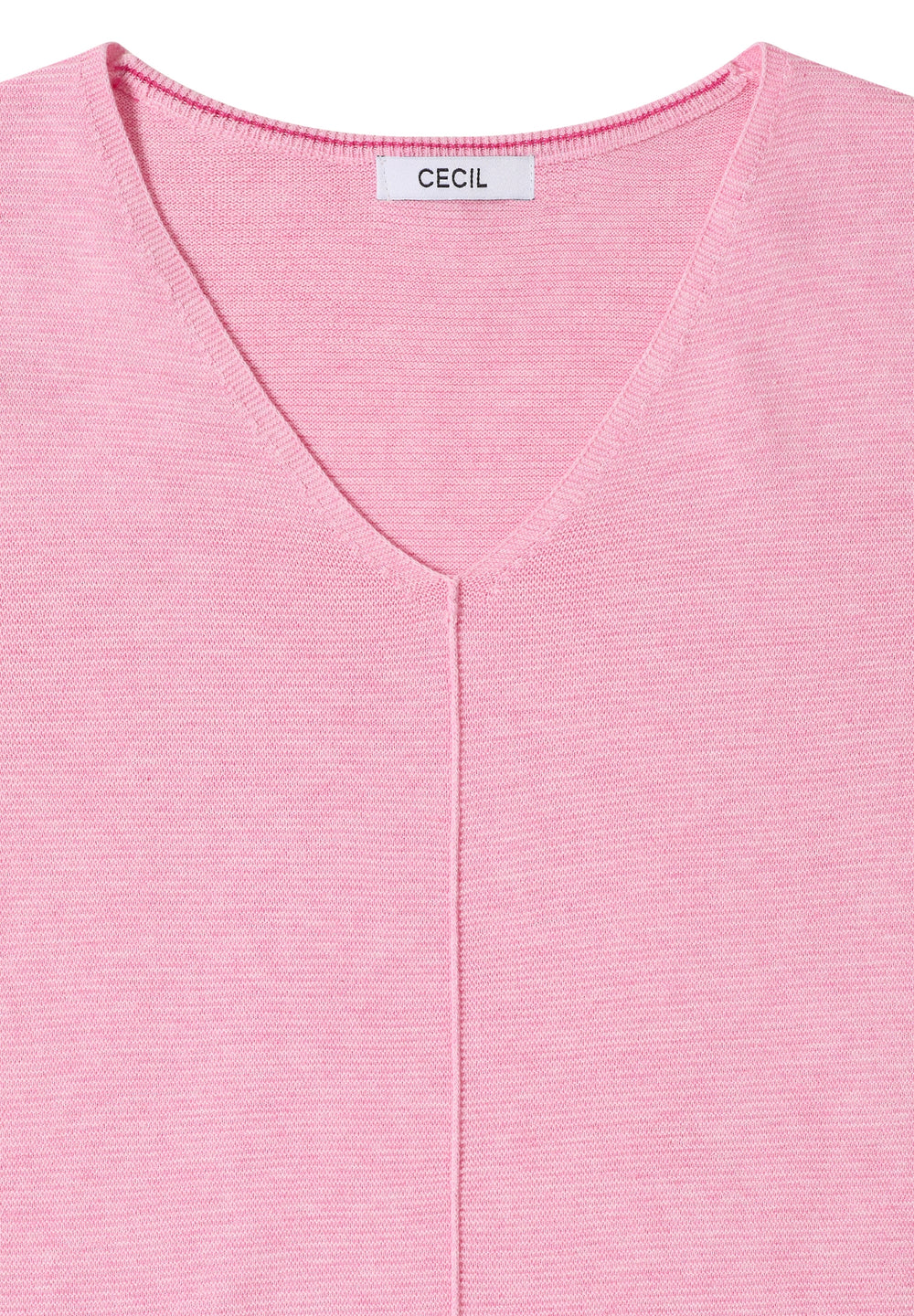 TOS_Structured V-neck, flamingo rose 17491 Bild 2
