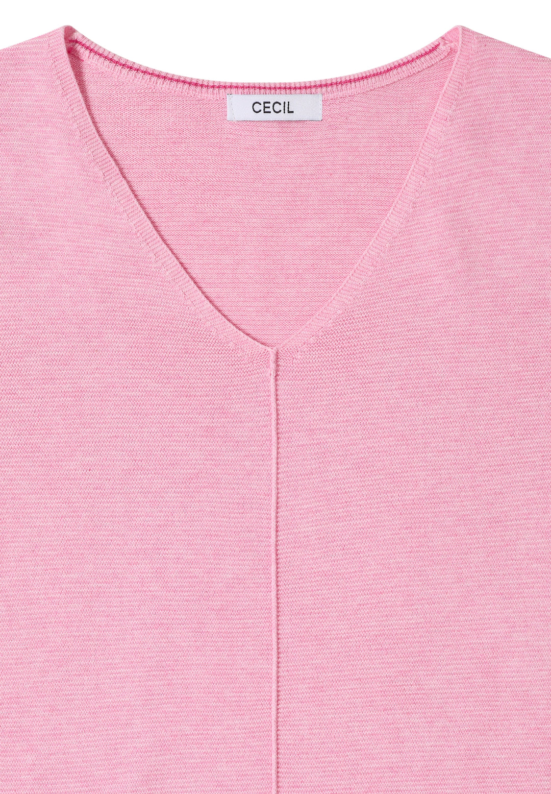 TOS_Structured V-neck, flamingo rose 17491 Bild 2