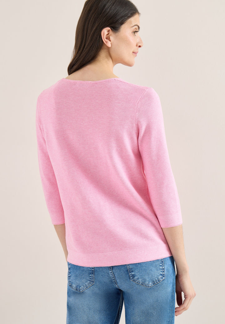 TOS_Structured V-neck, flamingo rose 17491 Bild 4