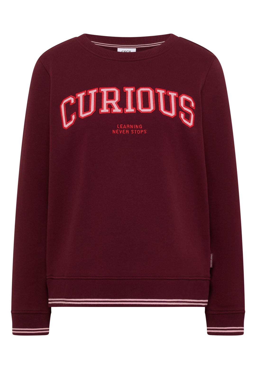 TOS Sweatshirt with Embroidery, red wine 37903 Bild 1