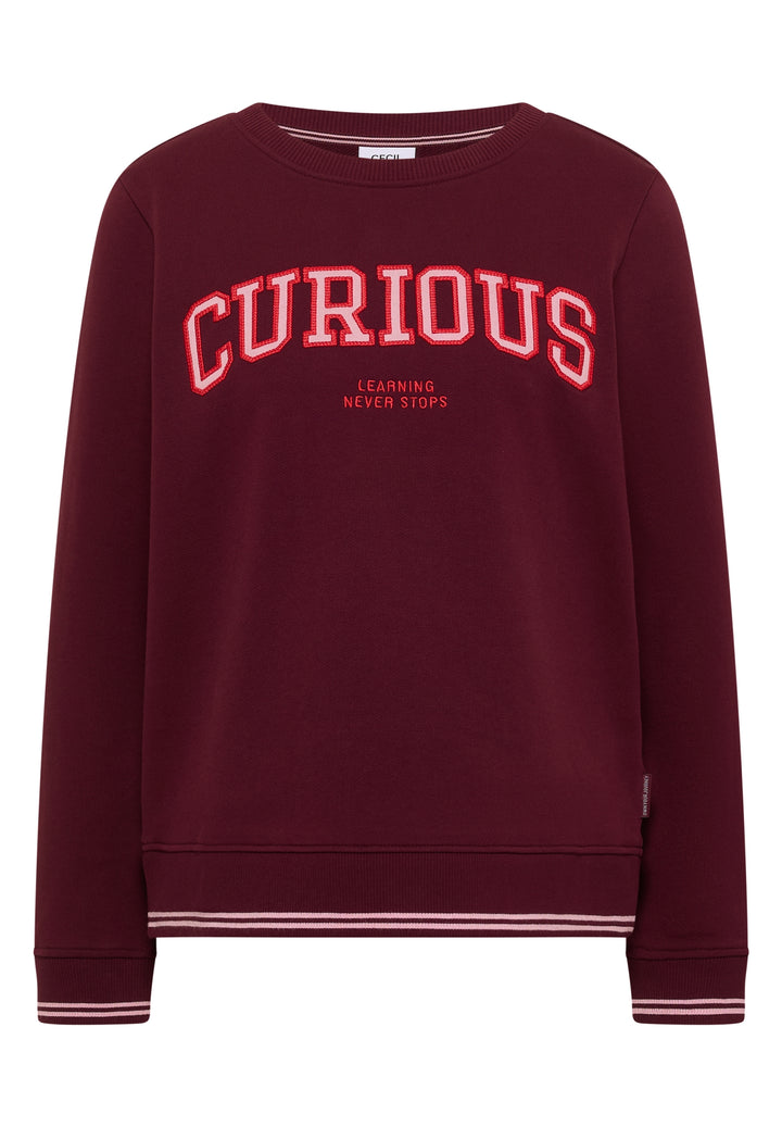 TOS Sweatshirt with Embroidery, red wine 37903 Bild 1