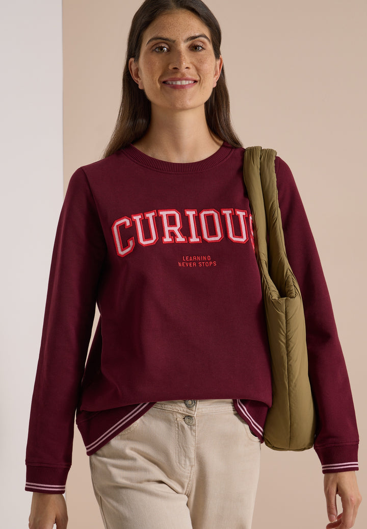 TOS Sweatshirt with Embroidery, red wine 37903 Bild 3