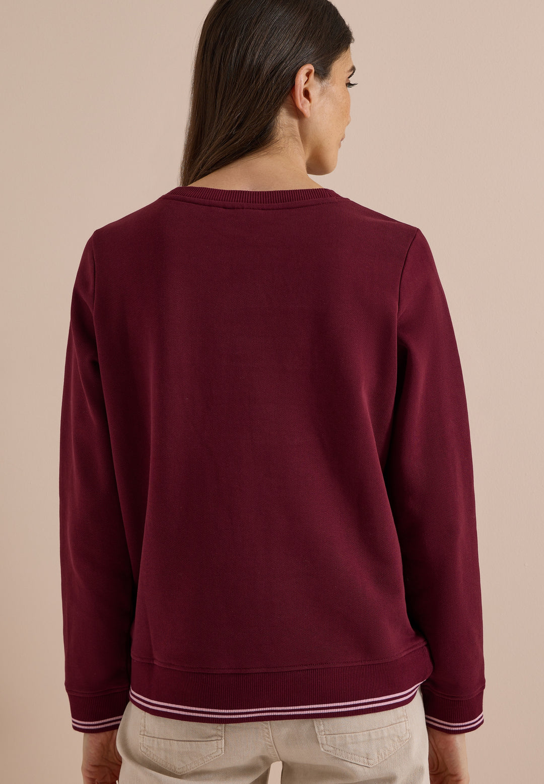 TOS Sweatshirt with Embroidery, red wine 37903 Bild 4