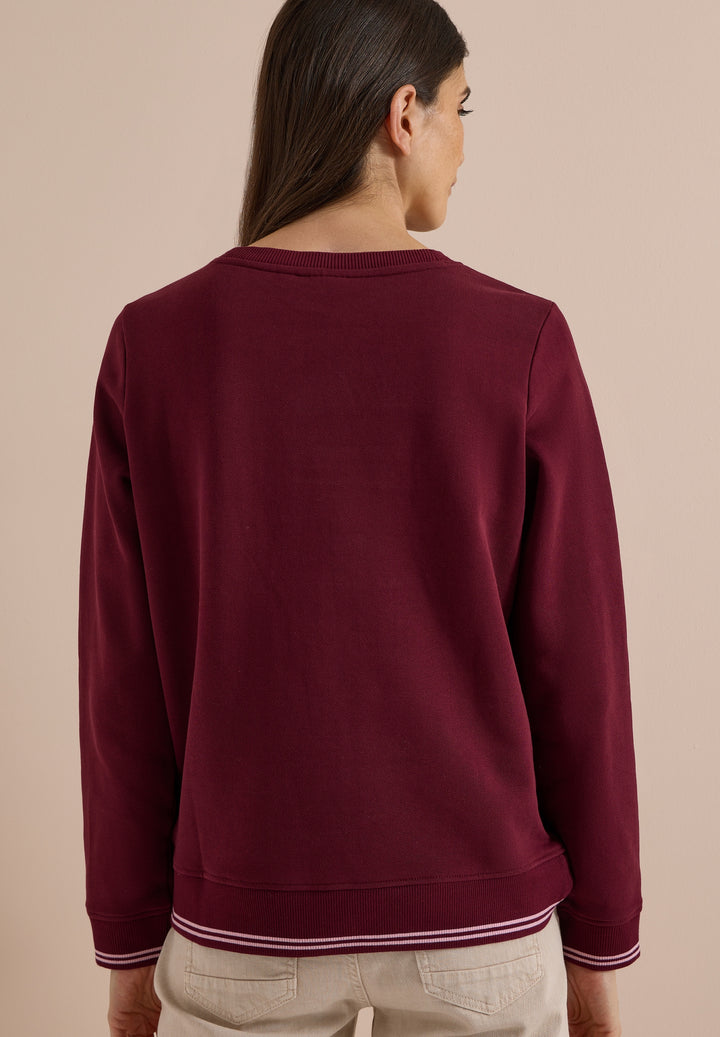 TOS Sweatshirt with Embroidery, red wine 37903 Bild 4
