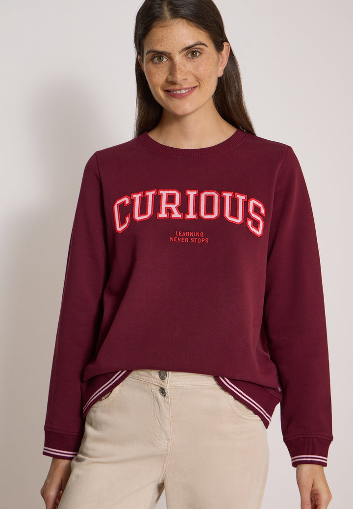 TOS Sweatshirt with Embroidery, red wine 37903 Bild 6