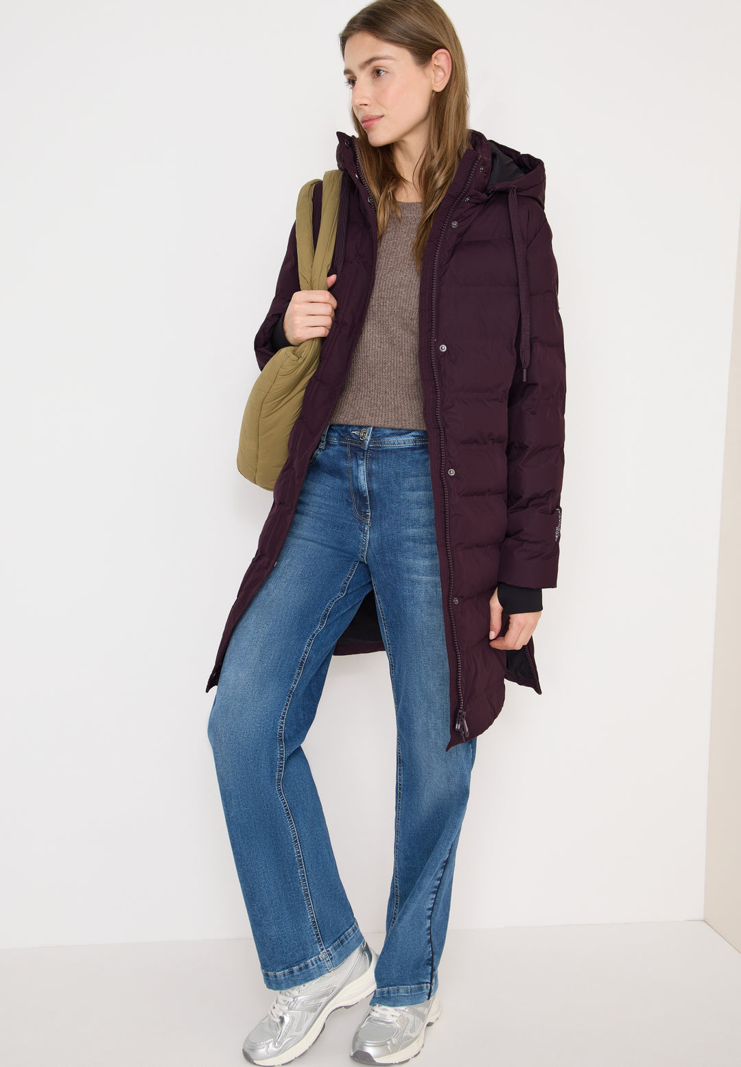 TOS Welded Long Coat, dark plum 16544 Bild 5