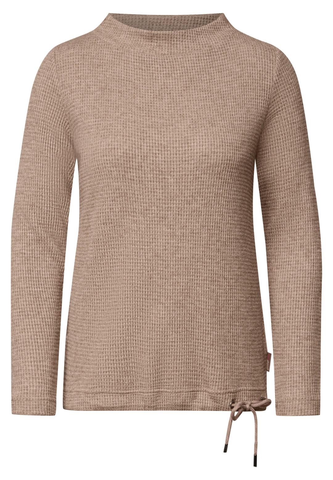 Waffle Structure Funnel Neck, creamy mocha melange 17796 Bild 1