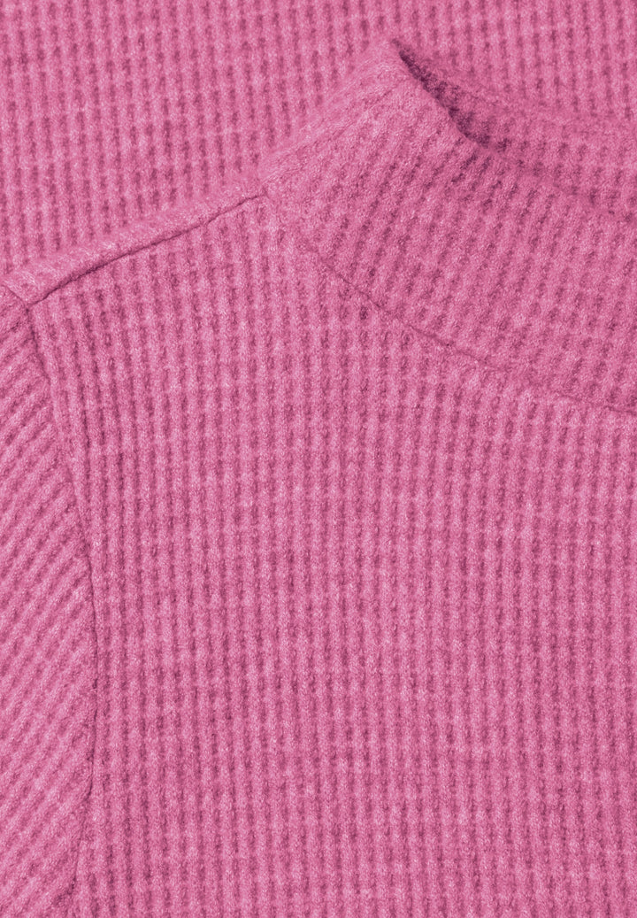 Waffle Structure Funnel Neck, pink flash melange 17984 Bild 2