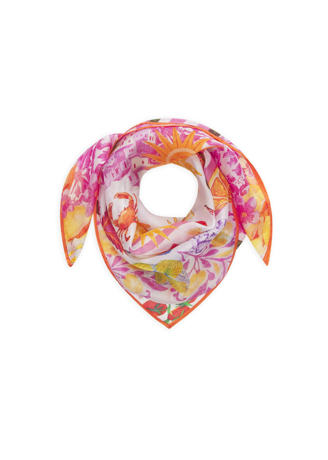 3ER PACK - PRINTED SQUARE SILK SUN pink-70X70CM, pink PIN2 Bild 1