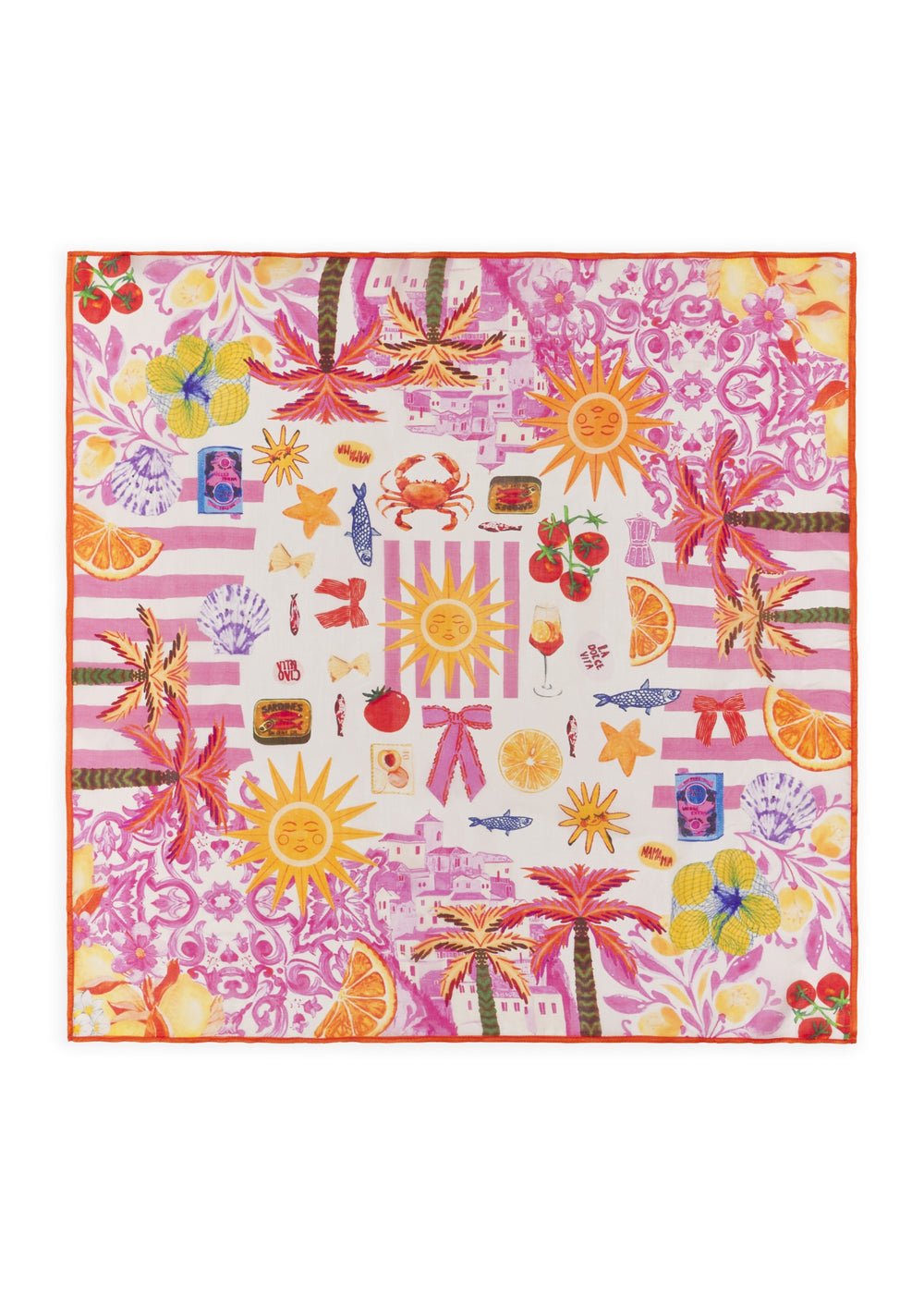 3ER PACK - PRINTED SQUARE SILK SUN pink-70X70CM, pink PIN2 Bild 2
