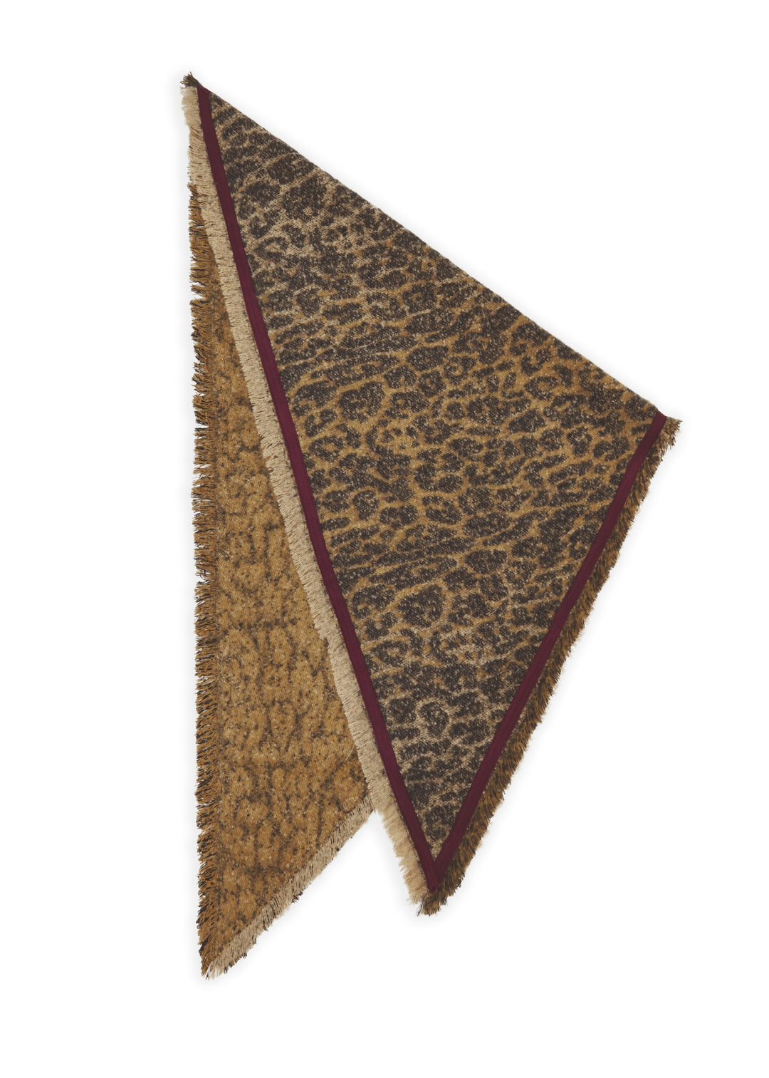 JACQUARD TRIANGLE RECYCLED POLYESTER LEO WITH FRINGES kamel-135X135X19, kamel CAM3 Bild 2