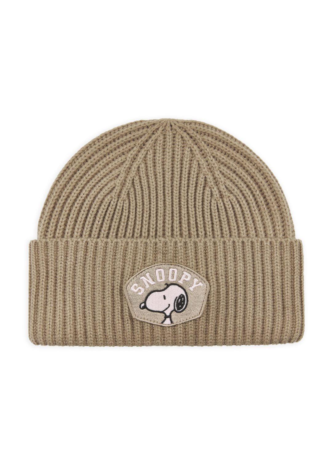 KNITTED HAT POLYACRYL/WOOL SNOOPY BADGE beige-25X22CM, beige BEI3 Bild 1