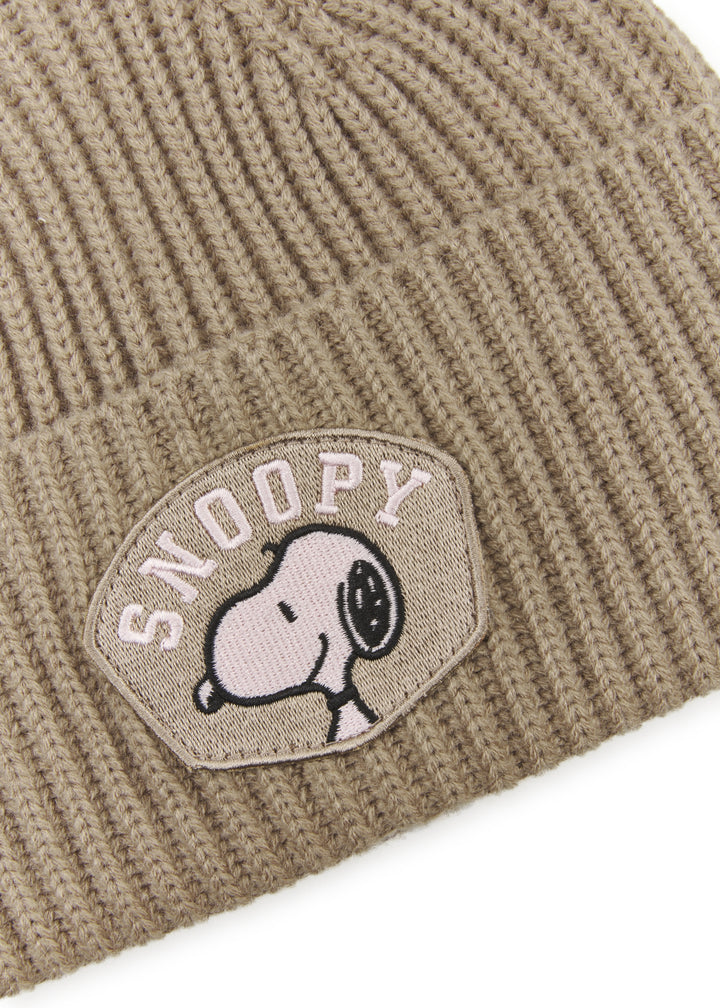 KNITTED HAT POLYACRYL/WOOL SNOOPY BADGE beige-25X22CM, beige BEI3 Bild 2
