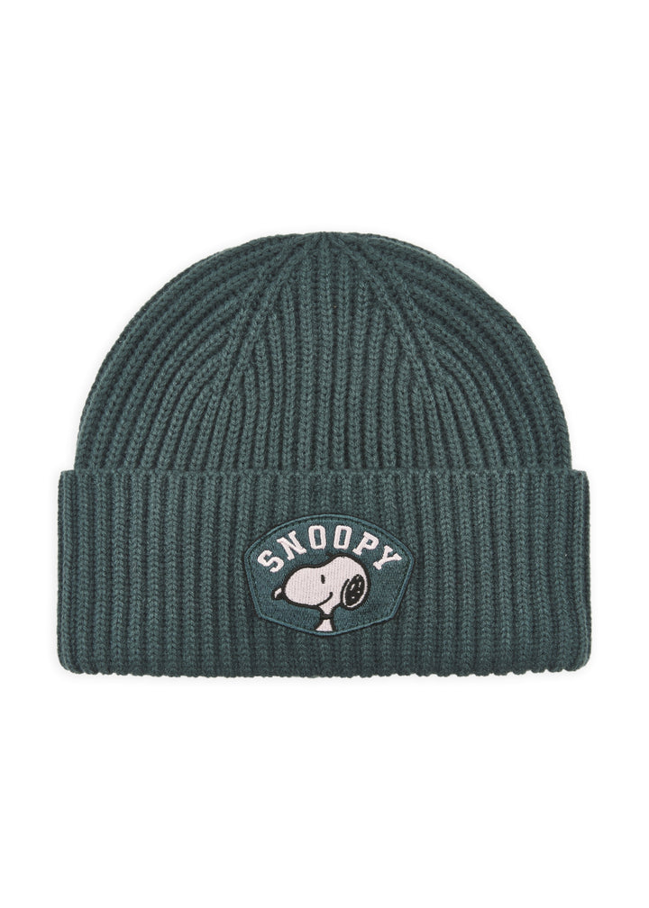 KNITTED HAT POLYACRYL/WOOL SNOOPY BADGE grün-25X22CM, grün GRE3 Bild 1