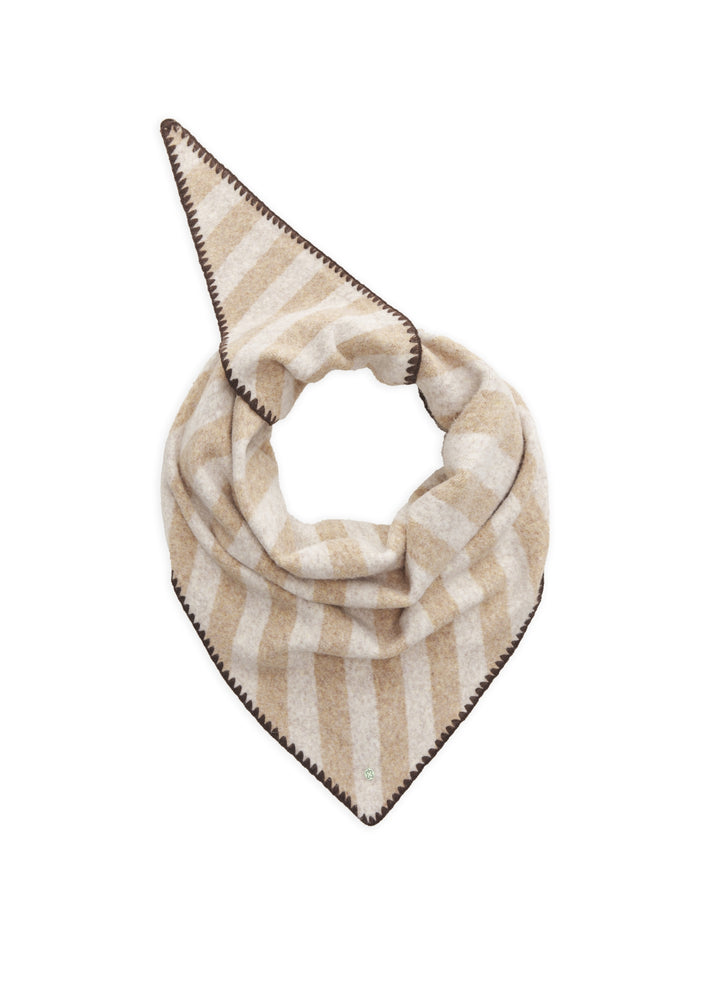 KNITTED TRIANGLE POLYESTER MIX STRIPES beige-125X125X200CM, beige BEI2 Bild 1