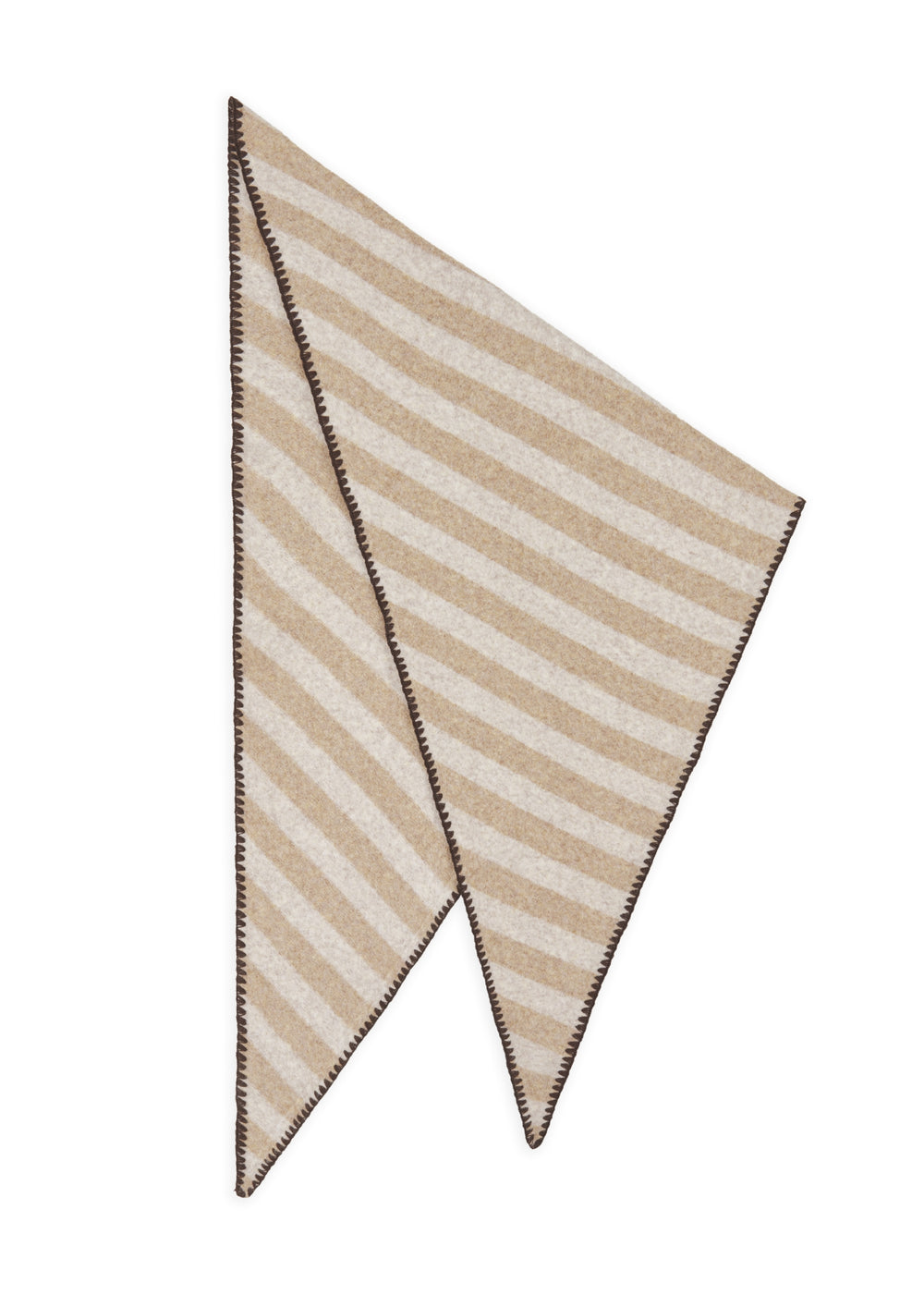 KNITTED TRIANGLE POLYESTER MIX STRIPES beige-125X125X200CM, beige BEI2 Bild 2