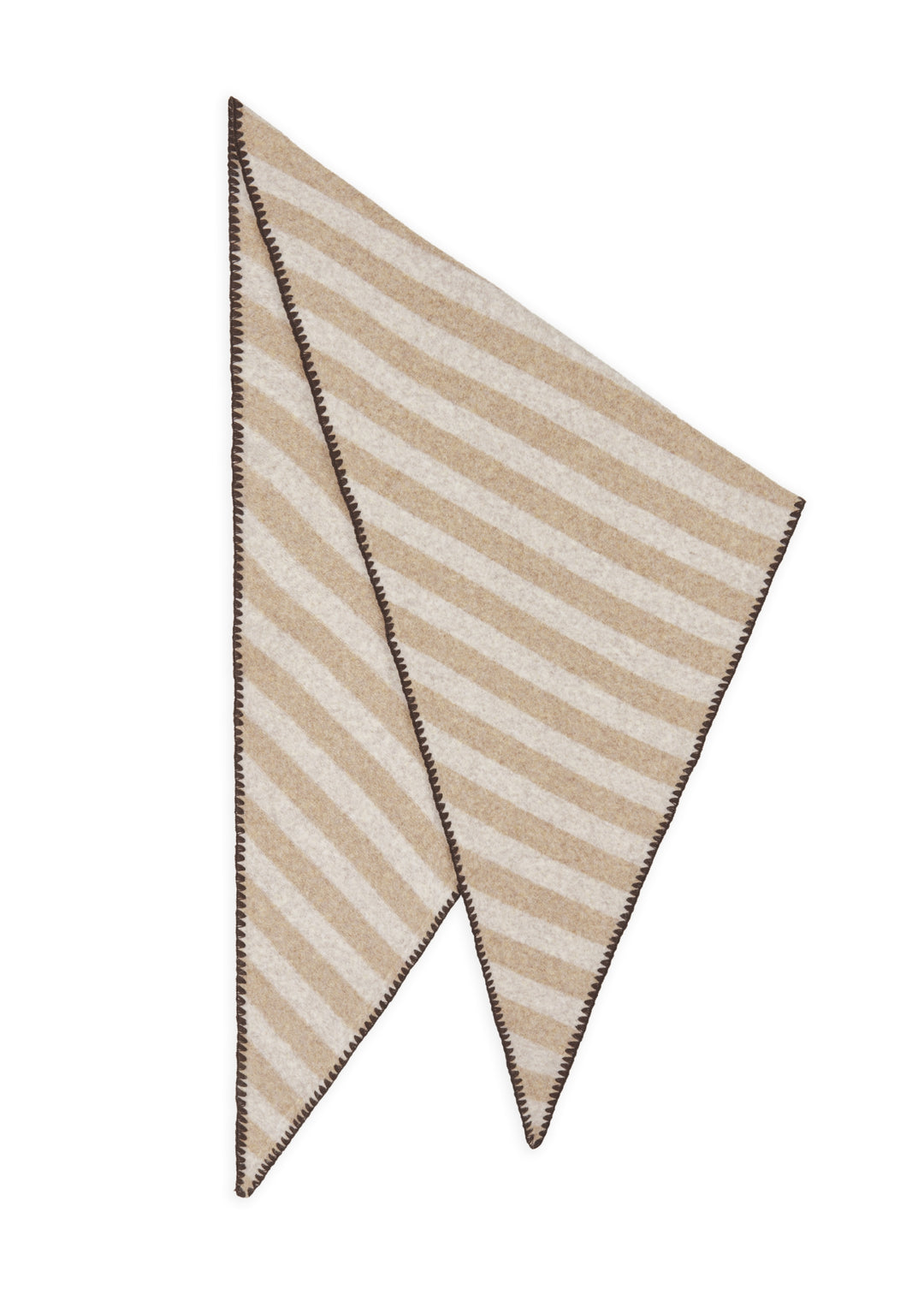 KNITTED TRIANGLE POLYESTER MIX STRIPES beige-125X125X200CM, beige BEI2 Bild 2