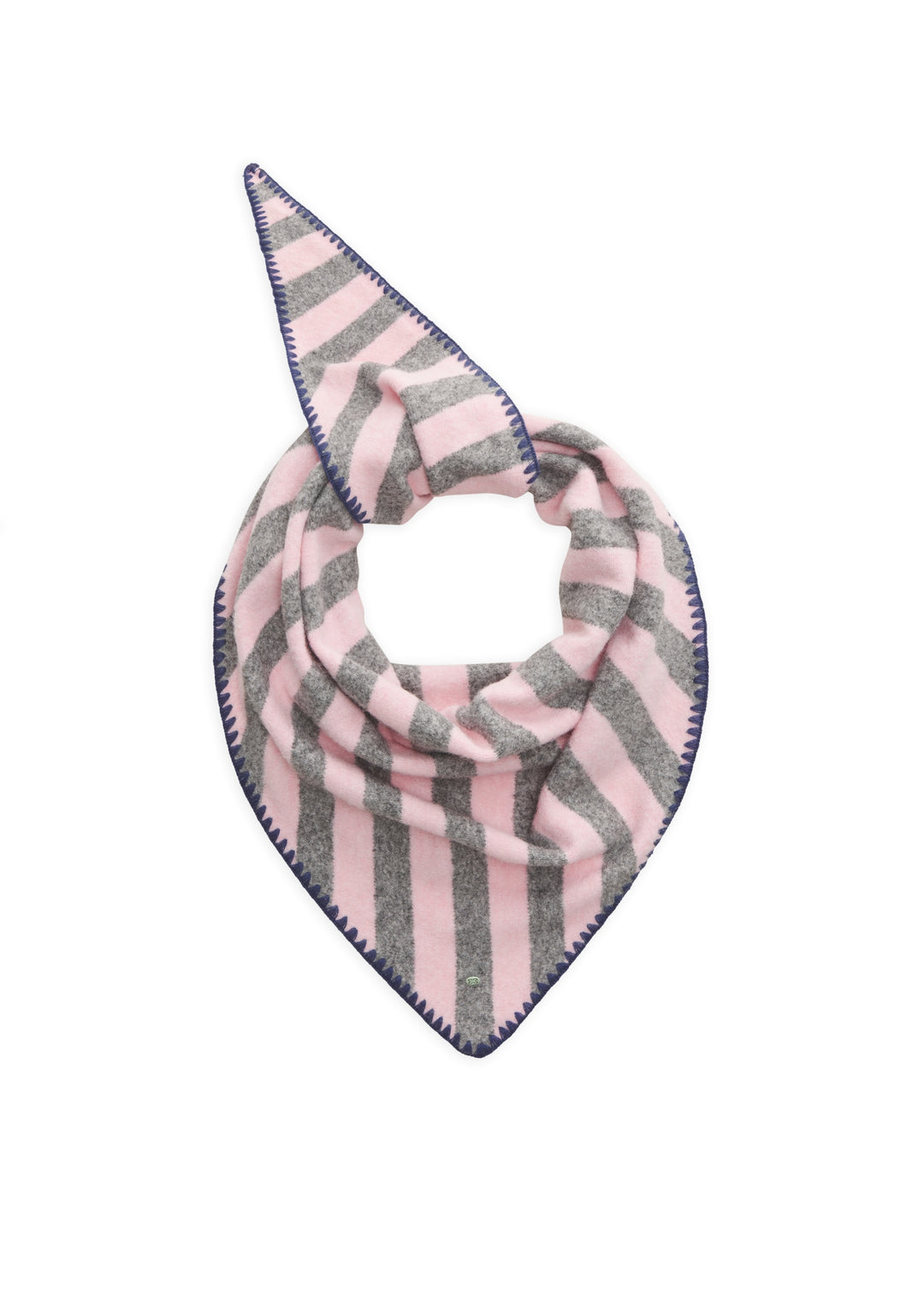 KNITTED TRIANGLE POLYESTER MIX STRIPES pink-125X125X200CM, pink PIN1 Bild 1