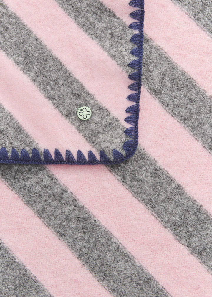 KNITTED TRIANGLE POLYESTER MIX STRIPES pink-125X125X200CM, pink PIN1 Bild 3