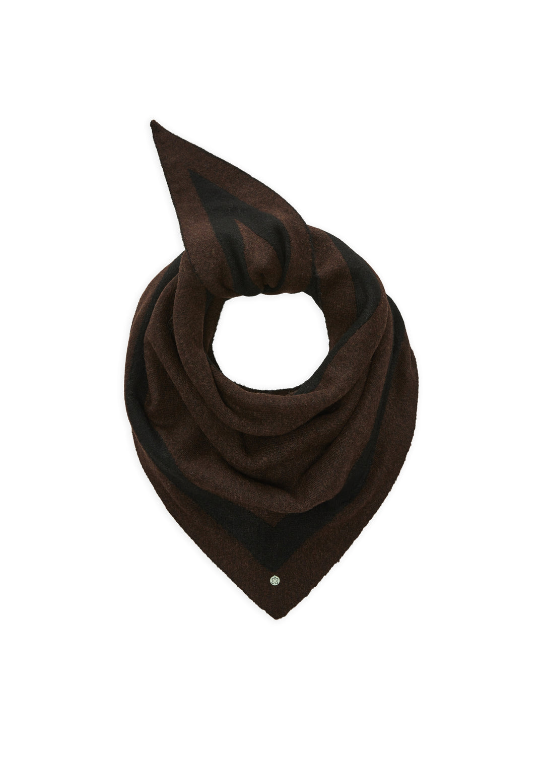 KNITTED TRIANGLE REC. POLYESTER MIX CONTRAST LINE braun-100X100X180CM, braun BRO3 Bild 1