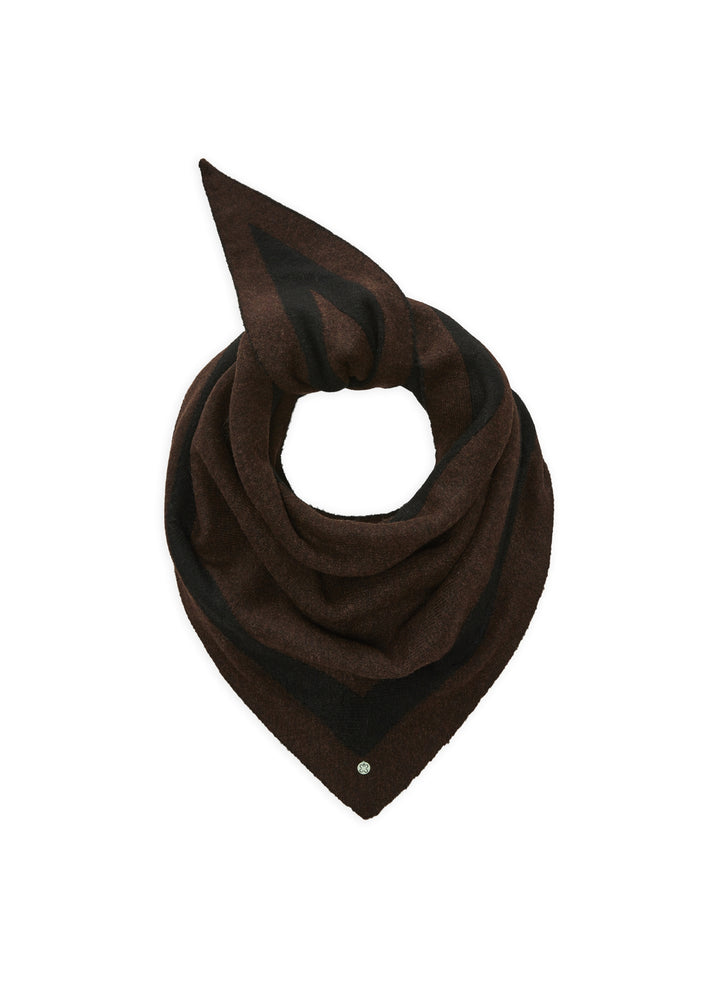 KNITTED TRIANGLE REC. POLYESTER MIX CONTRAST LINE braun-100X100X180CM, braun BRO3 Bild 1