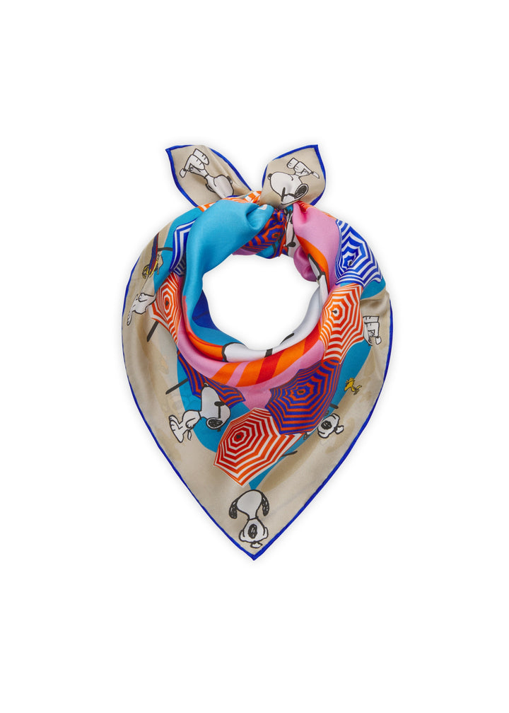 NICKI SILK SNOOPY WITH J´ADORE LA PLAGE QUOTE blau-53X53CM, blau BLU2 Bild 1