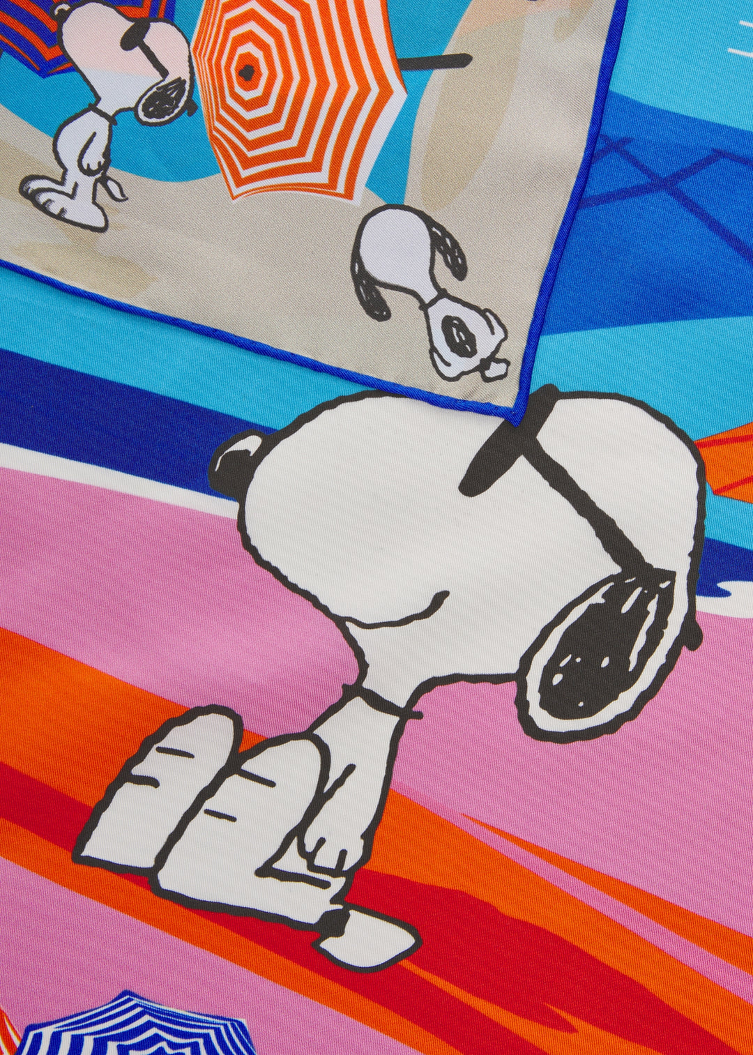 NICKI SILK SNOOPY WITH J´ADORE LA PLAGE QUOTE blau-53X53CM, blau BLU2 Bild 3
