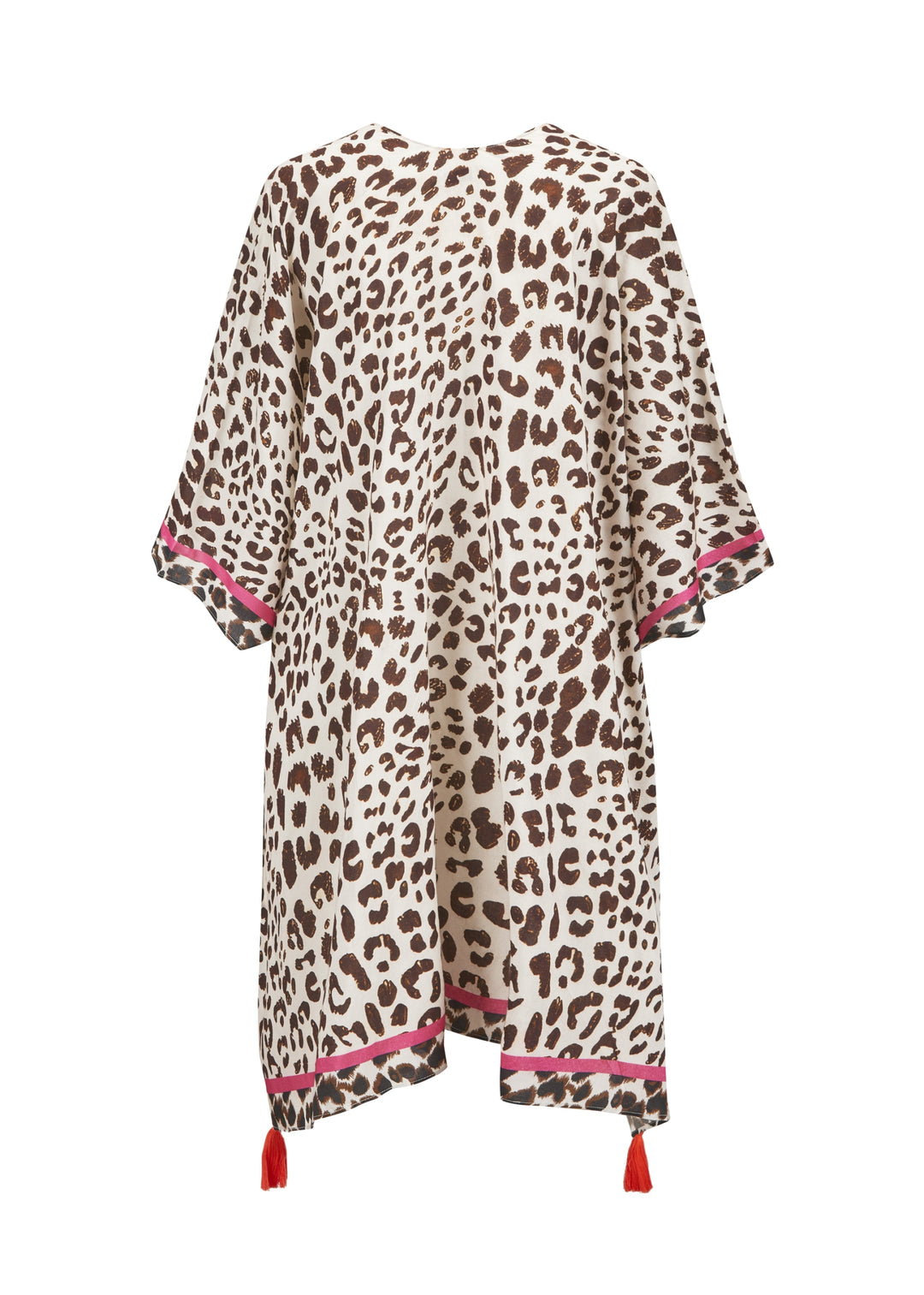 PONCHO VISCOSE LEO WITH CONTRAST LINE AND TASSELS braun-112X84CM, braun BRO2 Bild 2
