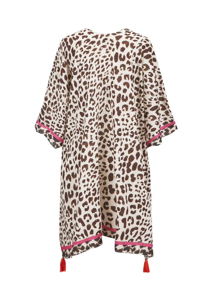 PONCHO VISCOSE LEO WITH CONTRAST LINE AND TASSELS braun-112X84CM, braun BRO2 Bild 2