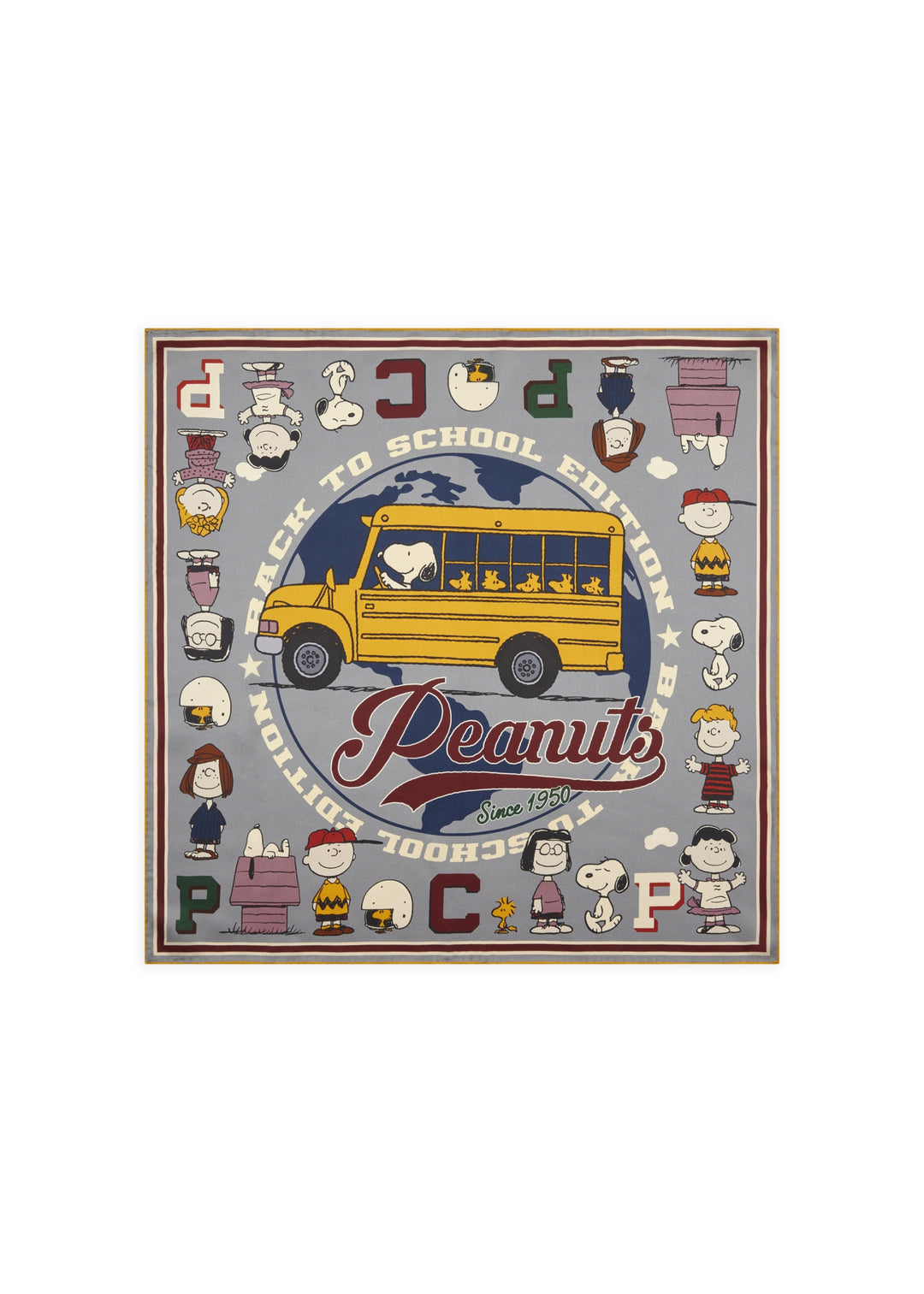 PRINTED NICKI PEANUTS BACK TO SCHOOL grau-53X53CM, grau GRY2 Bild 2