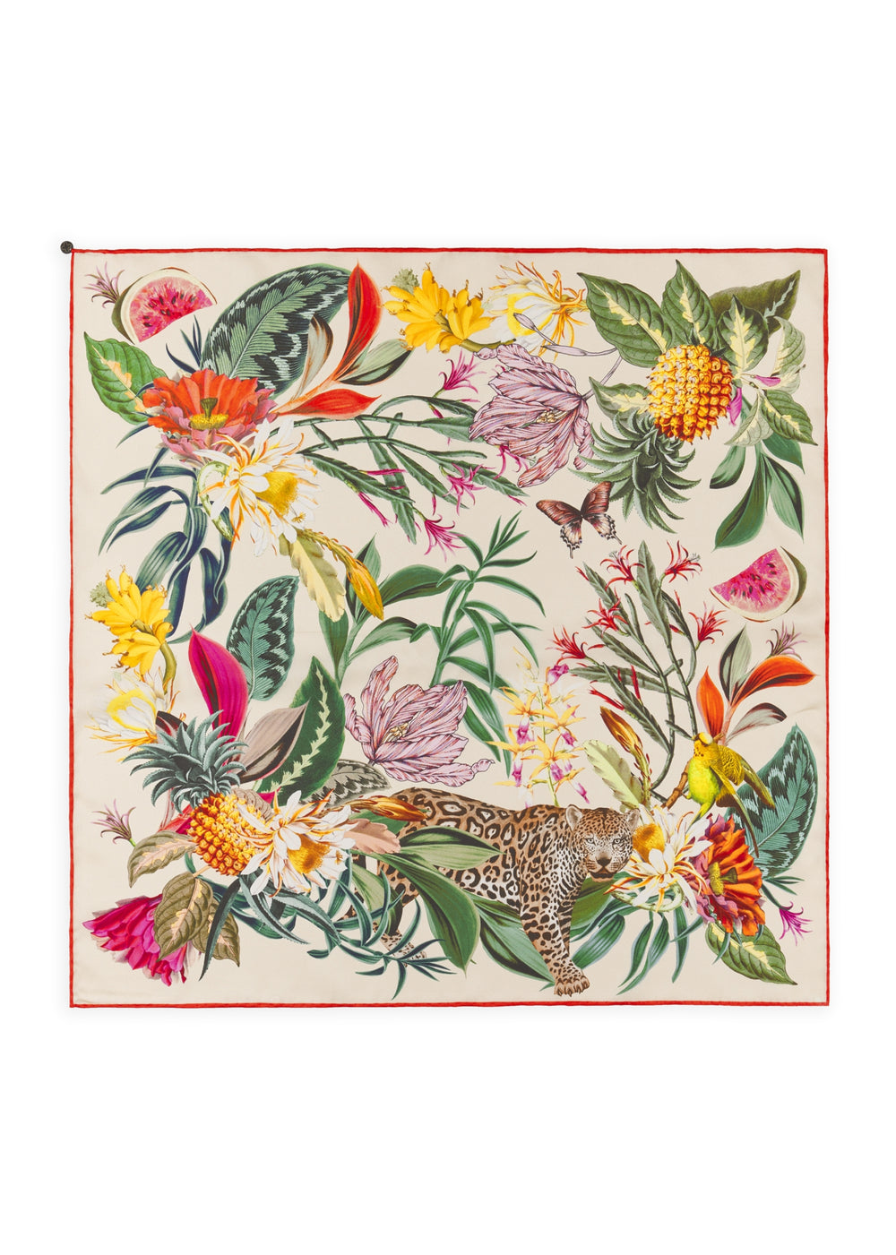 PRINTED NICKI SILK LEOPARD FLOWER MIX beige-53X53CM, beige BEI2 Bild 2