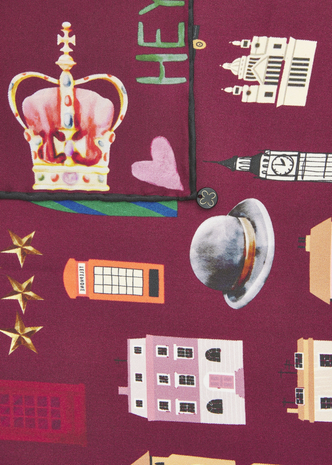 PRINTED NICKI SILK LONDON rot-53X53CM, rot RED3 Bild 1