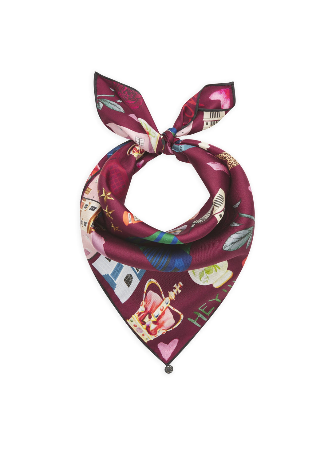 PRINTED NICKI SILK LONDON rot-53X53CM, rot RED3 Bild 1