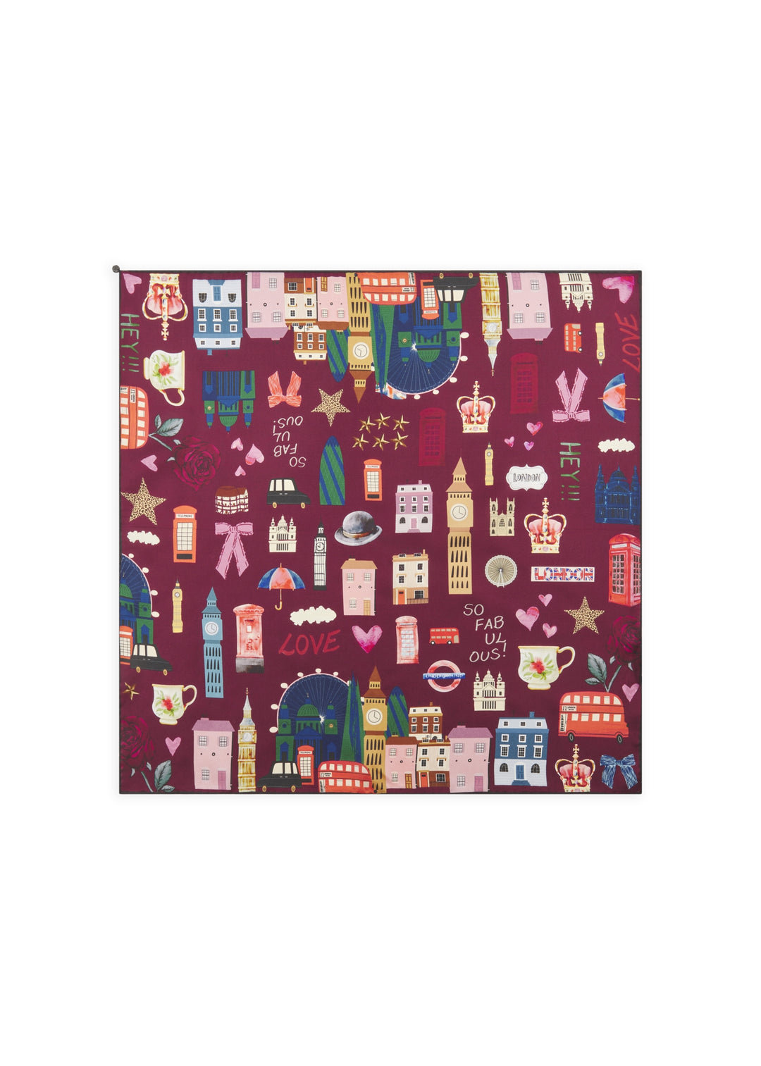 PRINTED NICKI SILK LONDON rot-53X53CM, rot RED3 Bild 2